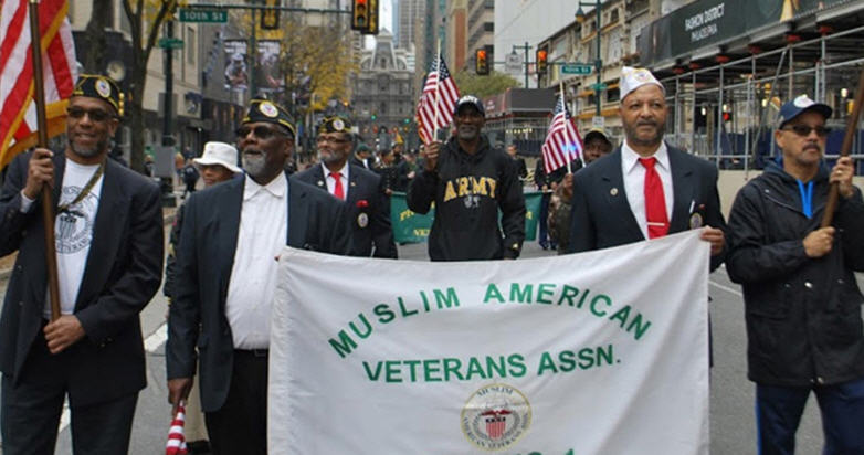 MAVA Members marching down a street in philadelphia during a parade
